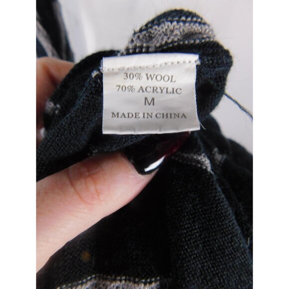 Vintage Foravi NY Black Midi Skirt A-Line Estate Find Goth Wicca M Wool Blend - Picture 9 of 10